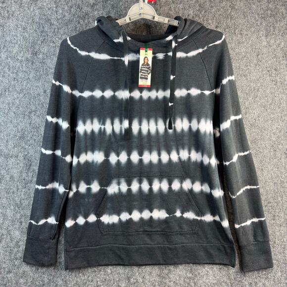 Green Tea Tie Dye Women's Hoodie Size XL NWT Soft Knit Pullover Sweatshirt - Picture 2 of 9